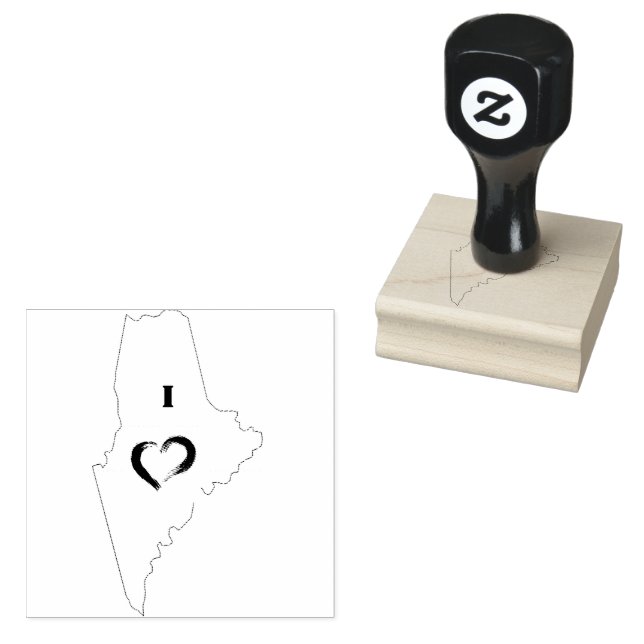 I Love Maine | Rubber Stamp (Stamped)