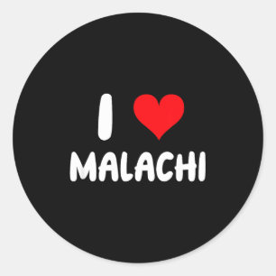 I Love Malachi - Heart - Name  Classic Round Sticker