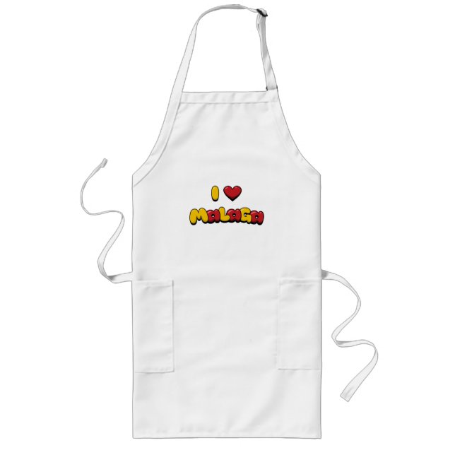 I Love Malaga Long Apron (Front)
