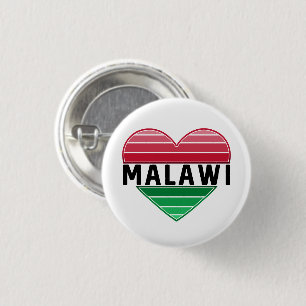 I Love Malawi, Malawian Heart 1 Inch Round Button
