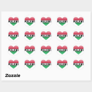 I Love Malawi, Malawian Heart Classic Round Sticker
