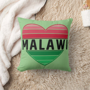I Love Malawi, Malawian Heart Throw Pillow