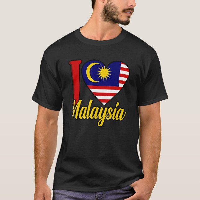 I Love Malaysia Flag T-Shirt (Front)