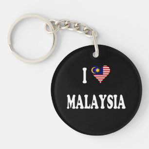 I Love Malaysia, heart-shaped flag, Keychain