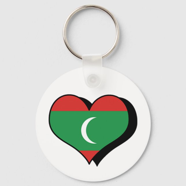 I Love Maldives Keychain (Front)