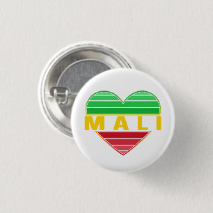 I Love Mali, Malian Heart 1 Inch Round Button