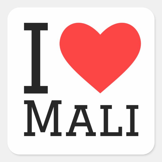 I love Mali  Square Sticker (Front)