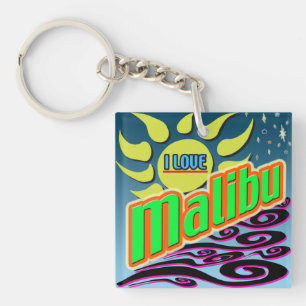 "I LOVE Malibu" Night Sunshine" Keychain! Keychain