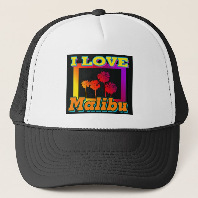I LOVE Malibu Palm Trees in the Box Hat (Front)