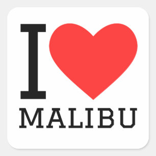 I love malibu  square sticker