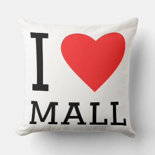 I love mall throw pillow