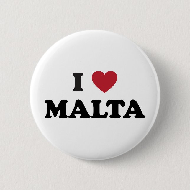 I Love Malta 2 Inch Round Button (Front)
