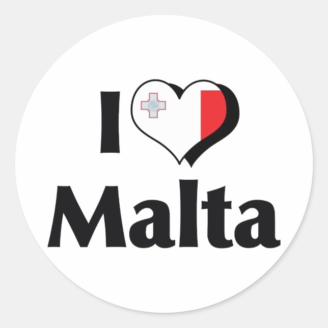 I Love Malta Flag Classic Round Sticker (Front)