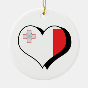I Love Malta Flag Ornament