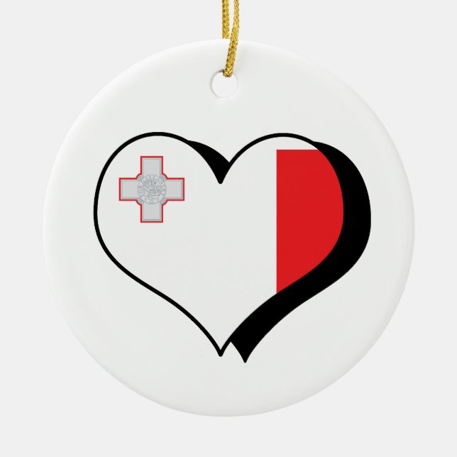 I Love Malta Flag Ornament (Front)