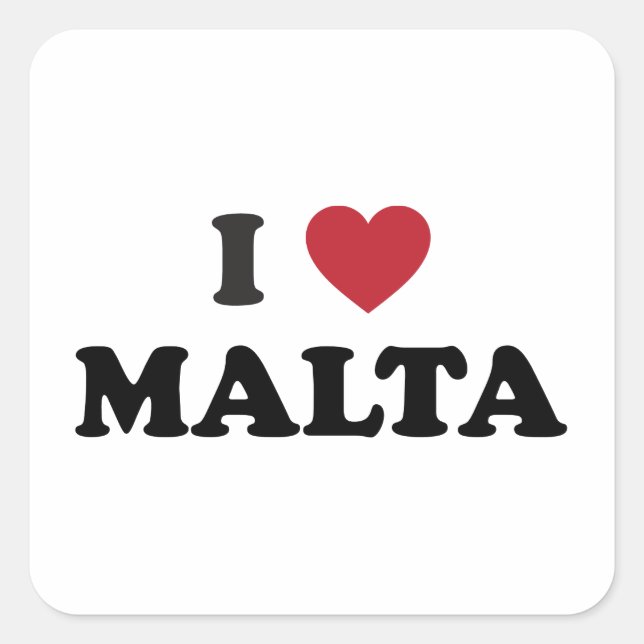 I Love Malta Square Sticker (Front)