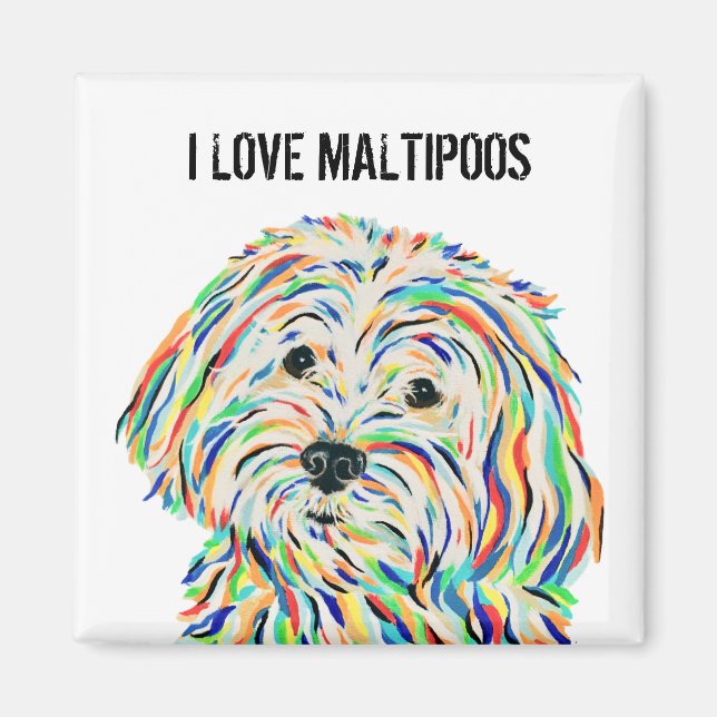 I Love Maltipoos Magnet (Front)