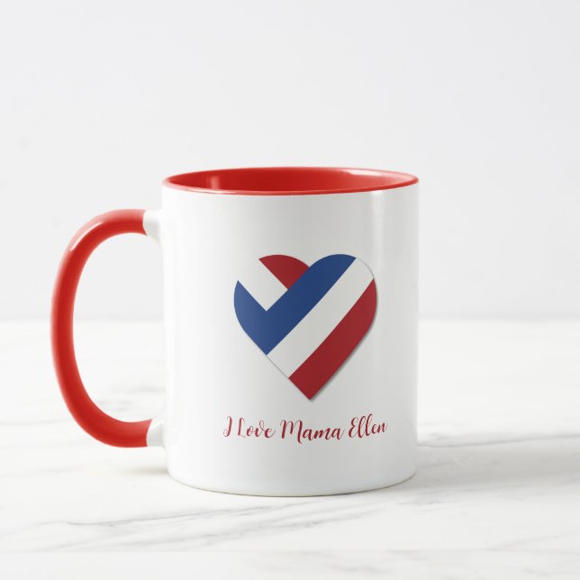 I Love Mama Ellen with Netherlands Heart Mug (Left)