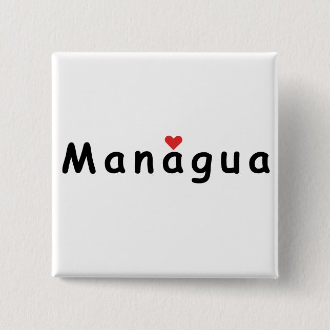I love Managua 2 Inch Square Button (Front)