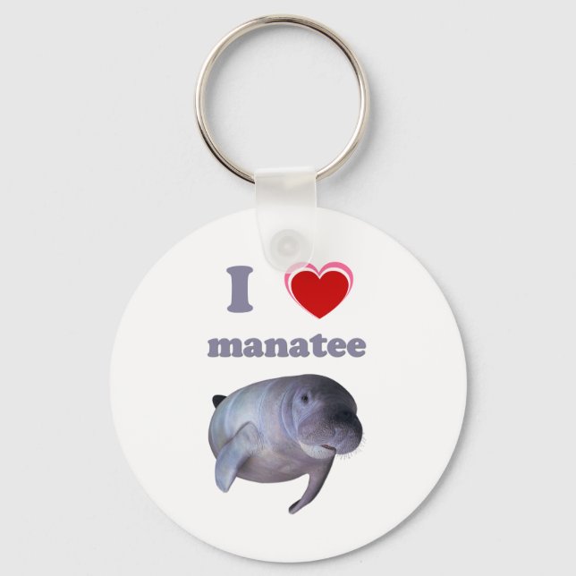 I Love Manatee Keychain (Front)