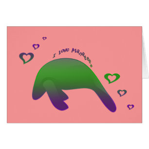 I love Manatees Green Purple - Customized