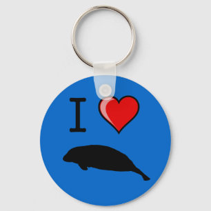 I Love Manatees Keychain