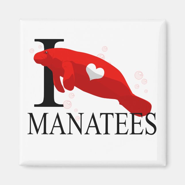 I Love Manatees Magnets (Devant)