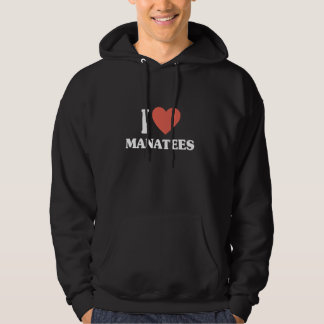 I Love Manatees Manatee Florida Sea Cow Hoodie