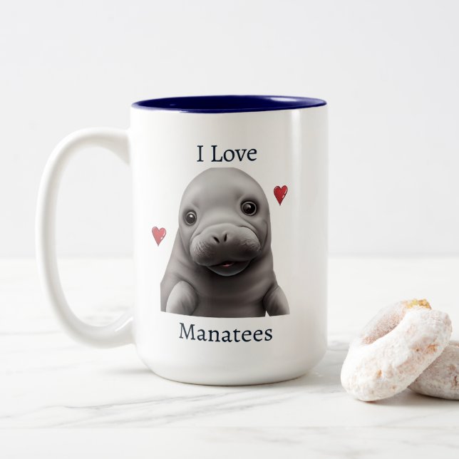 I Love Manatees Mug (With Donut)