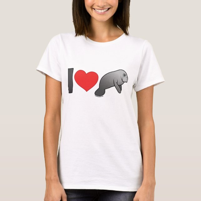 I Love Manatees T-Shirt (Front)