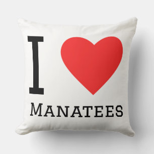 I love manatees throw pillow