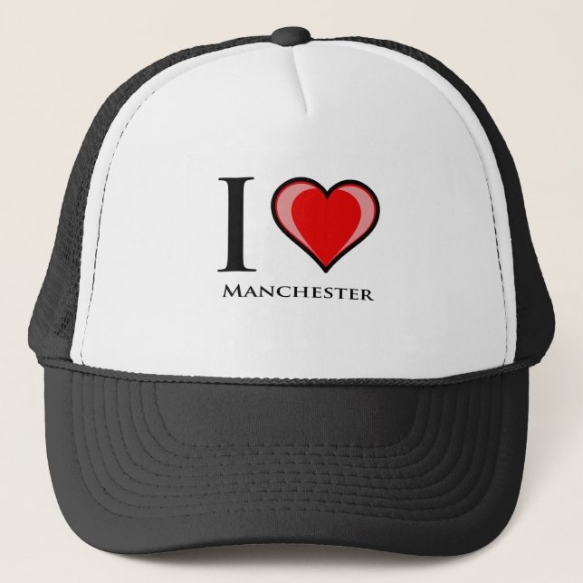 I Love Manchester Trucker Hat (Front)