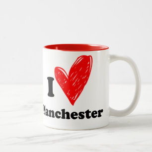 I love Manchester Two-Tone Coffee Mug