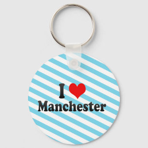 I Love Manchester, United Kingdom Keychain