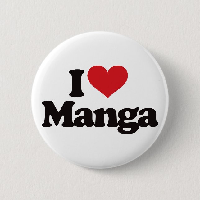 I Love Manga 2 Inch Round Button (Front)