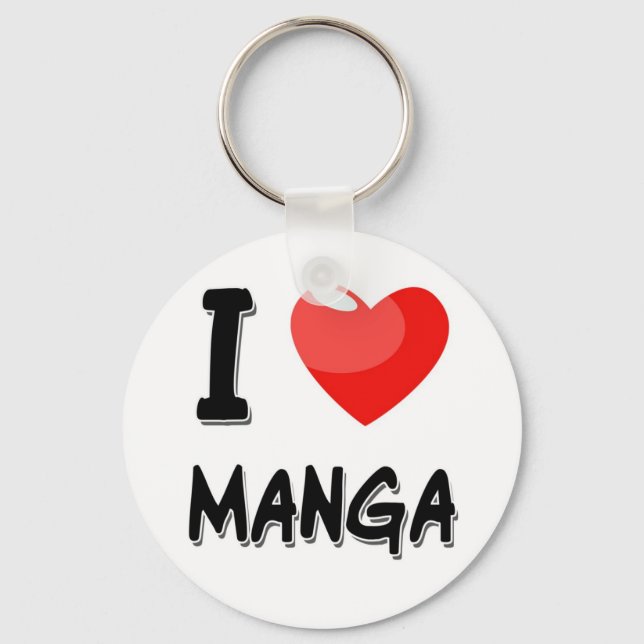 I LOVE MANGA keychain (Front)