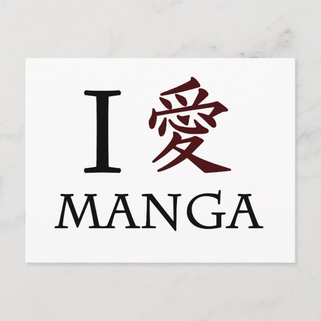 I Love Manga Postcard (Front)
