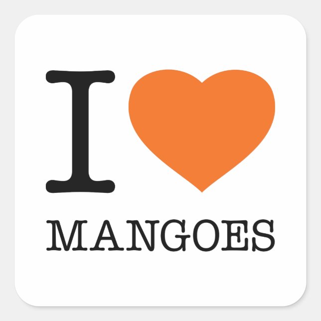 I LOVE MANGOES SQUARE STICKER (Front)