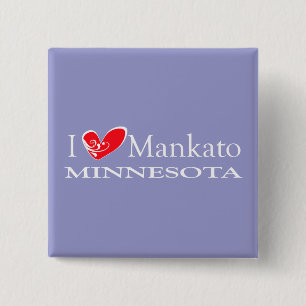 I Love Mankato Minnesota 2 Inch Square Button