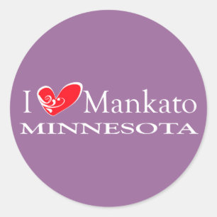 I Love Mankato Minnesota Classic Round Sticker
