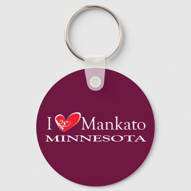 I Love Mankato Minnesota Keychain (Front)