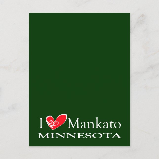 I Love Mankato Minnesota Postcard (Front)