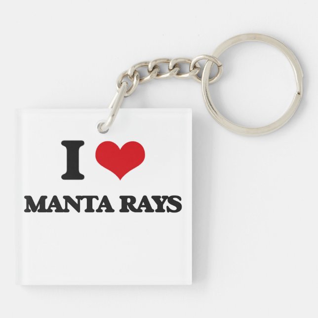 I love Manta Rays Keychain (Back)