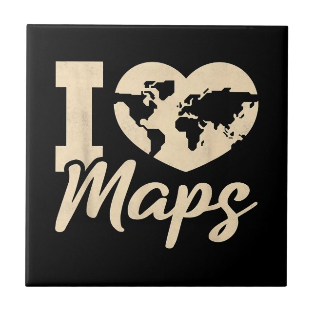 I Love Maps, Geography Tile (Front)