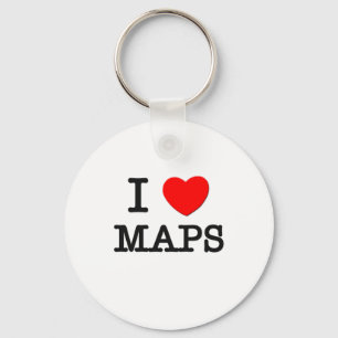 I Love Maps Keychain