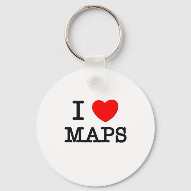 I Love Maps Keychain (Front)