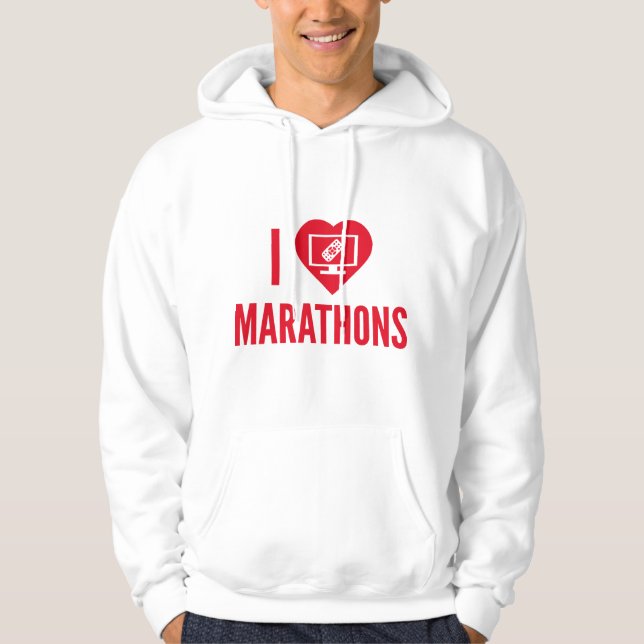I Love Marathons Hoodie (Front)