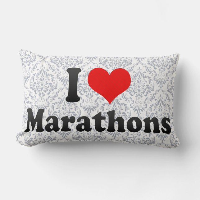 I love Marathons Lumbar Pillow (Front)
