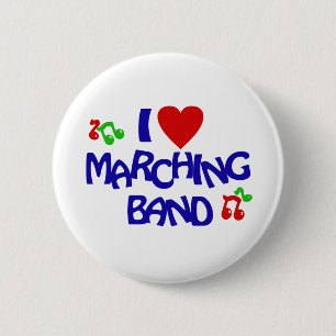 I Love Marching Band 2 Inch Round Button