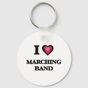 I Love Marching Band Keychain